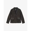 Allsaints Mens Mole Brown Monet Notch-lapel Suede Blazer Xl In Brown
