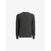 Allsaints Mens Monument Grey Aspen Logo-embroidered Organic-cotton And Wool-blend Jumper Xs