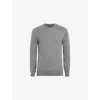 Allsaints Mens Monument Grey Mode Merino Marl-pattern Wool Crew Jumper