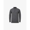 Allsaints Mens Mode Merino Slim-fit Wool Polo Shirt Monument Grey Xl