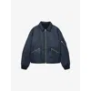 Allsaints Mens Fallon Oversized Shell Bomber Jacket Moonlit Blue In Blue