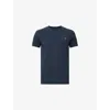 Allsaints Mens  Tonic Logo-embroidered Slim-fit Organic-cotton T-shirt In Navy Blue