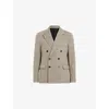 Allsaints Newton Double Breasted Blazer In Stone Grey