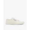 Allsaints Mens Off White Undergound Logo-embossed Leather Low-top Trainers