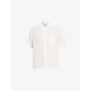Allsaints Mens Off White Walton Relaxed-fit Short-sleeve Stretch-crepe Shirt In White
