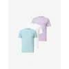 Allsaints Mens  Brace Logo-embroidered Pack Of Three Cotton-jersey T-shirts In Multi