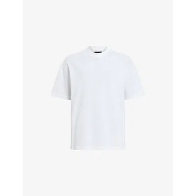 Allsaints Mens Haven Short-sleeve Organic-cotton Jersey T-shirt Optic White