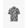 Allsaints Mens Pebblestone Gr Marseille Graphic-print Linen-cotton Shirt In Multi