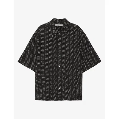 Allsaints Quasar Short Sleeve Shirt In Black