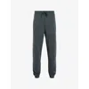 Allsaints Mens Sunil Blue Raven Logo-embroidered Cuffed Cotton-jersey Jogging Bottoms Xxl In Gray