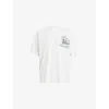 Allsaints Mens Chalk White Reel Graphic-print Short-sleeve Cotton T-shirt Xs In White