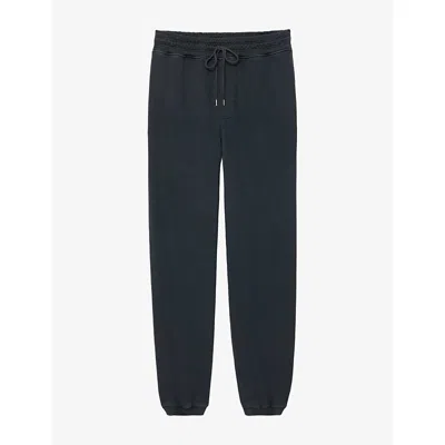 Allsaints Mens River Tapered-leg Cotton Jogging Bottoms Washed Black