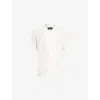 Allsaints Mens Off White Robson Notched-collar Cotton Shirt In White