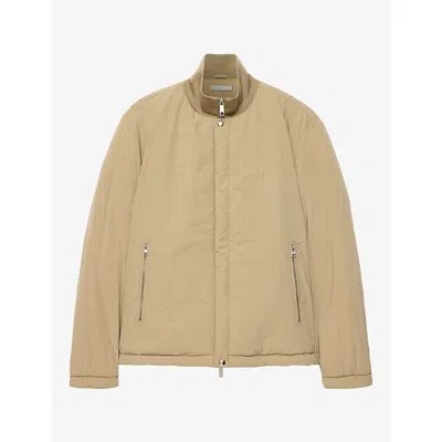 Allsaints Mens Rusland Padded Shell Jacket Khaki Brown Xl In Nude