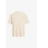 Allsaints Mens Underground Logo-print Relaxed-fit Cotton T-shirt Sandy White