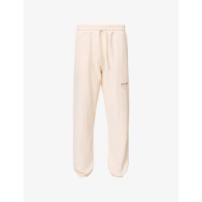 Allsaints Mens Underground Relaxed-fit Organic-cotton Jogging Bottoms Sandy White Xl
