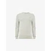 Allsaints Mens Mode Merino Marl-pattern Wool Crew Jumper Slate Green