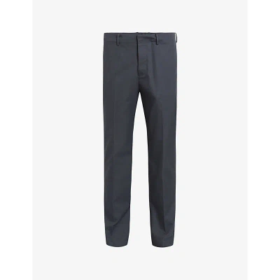 Allsaints Mens Slate Grey Brite Straight-leg Woven Trousers