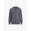 Allsaints Mens Mode Zipped Merino-wool Hoody Smith Blue Xxl In Smith Blue