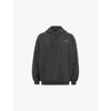 Allsaints Mens Underground Logo-print Relaxed-fit Organic-cotton Hoody Smokey Green