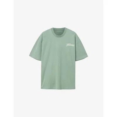 Allsaints Mens Spring Green Odyssey Oversized Short-sleeve Cotton-jersey T-shirt Xs