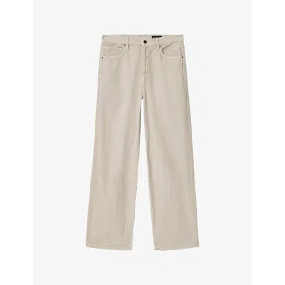 Allsaints Mens Stone Brown Lenny Wide-leg Cord Jeans In Neutral