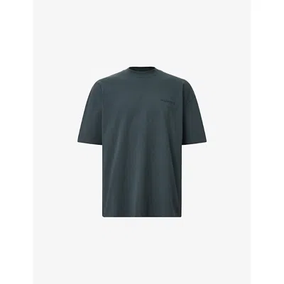 Allsaints Mens Sunil Blue Future Logo-print Short-sleeve Cotton T-shirt