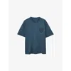 Allsaints Mens Sunil Blue Orlando Crewneck Organic-cotton T-shirt Xxl
