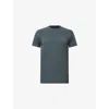 Allsaints Mens Sunil Blue Tonic Logo-embroidered Slim-fit Organic-cotton T-shirt Xxl