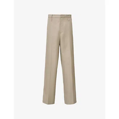 Allsaints Mens Hammock Taupe Tanner Straight-leg Relaxed-fit Woven Trousers