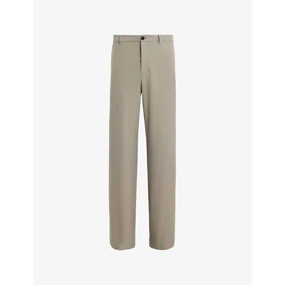 Allsaints Mens Taupe Brown Halla Relaxed-fit Wide-leg Stretch-woven Trousers