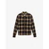 Allsaints Mens Mathers Checked Borg-lined Cotton Jacket Trail Brown Xs In Multi