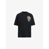 Allsaints Mens Washed Black Trance Graphic-print Short-sleeve Cotton T-shirt In Black
