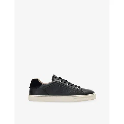 Allsaints Mens Tucker Low Top Leather Trainers Black Eur 45 / 11 Uk