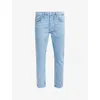 Allsaints Mens Vintage Indigo Dean Slim-fit Cropped Stretch-denim Jeans In Vintage Indigo