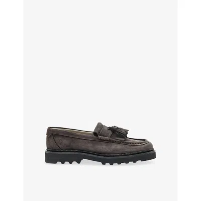 Allsaints Skiff Tassel Loafer In Animal Print