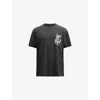 Allsaints Mens Washed Black Graphic-print Relaxed-fit Cotton T-shirt In Black
