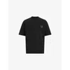 Allsaints Mens Washed Black Lover Relaxed-fit Short-sleeve Cotton T-shirt Xl