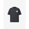 Allsaints Mens Washed Black Pride Distortion Graphic-print Cotton T-shirt Xl In Gray