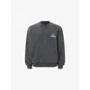 Allsaints Mens Washed Black Soleil Graphic-print Crewneck Cotton Sweatshirt