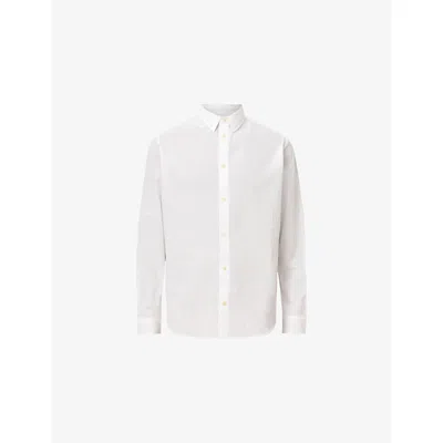 ALLSAINTS MENS WHITE CASSIS LONG-SLEEVED COTTON SHIRT