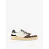 Allsaints Mens  Regan Panelled Suede And Leather Low-top Trainers In White/grey/bla
