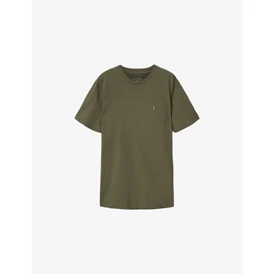 Allsaints Mens Wild Green Dexter Short-sleeve Cotton-jersey T-shirt