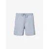 Allsaints Mens Underground Logo-print Recycled-polyamide Swim Shorts Machine Grey