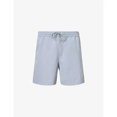 ALLSAINTS MENS WILLOW BLUE HAVEN LOGO-EMBROIDERED SLIM-FIT WOVEN SWIM SHORTS XXL