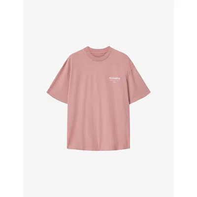 Allsaints Mens Backstage Branded Cotton-jersey T-shirt Woodrose Pink Xl