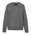Allsaints Mens Moon Grey Aspen Logo-embroidered Cotton And Wool-blend Jumper Xl In Gray