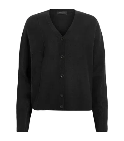 Allsaints Merino Wool Antonia Cardigan In Black