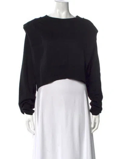 Pre-owned Allsaints Merino Wool Bateau Neckline Sweater In Black