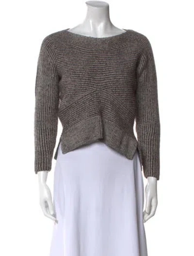 Pre-owned Allsaints Merino Wool Bateau Neckline Sweater In Gray